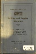 Allen-Allen No. 3 & No. 3V Drilling Tapping Parts Manual-No. 3-No. 3V-05